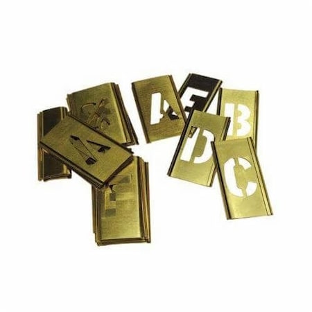C.H. Hanson Letter Stencil Set, 33Piece Interlocking Reusable Oversized, 8 In Character Height, 28 Ga Brass, 10165 10165
